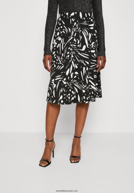 Anna Field Women A-Line Skirt Black/White H42J4Z788