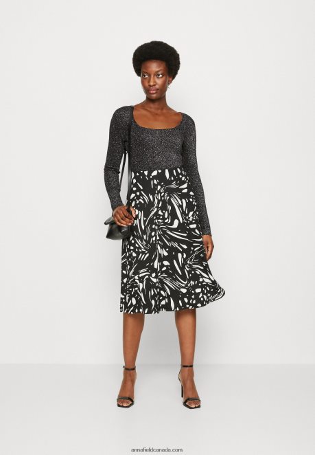 Anna Field Women A-Line Skirt Black/White H42J4Z788