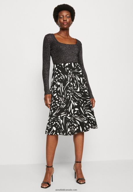 Anna Field Women A-Line Skirt Black/White H42J4Z788