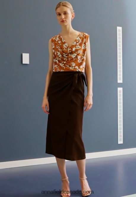 Anna Field Women A-Line Skirt Brown H42J4Z781