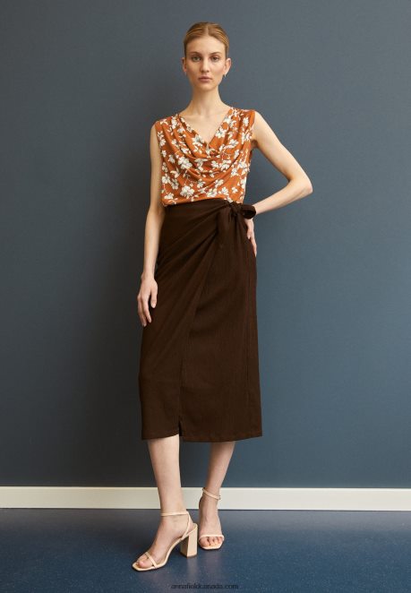 Anna Field Women A-Line Skirt Brown H42J4Z781