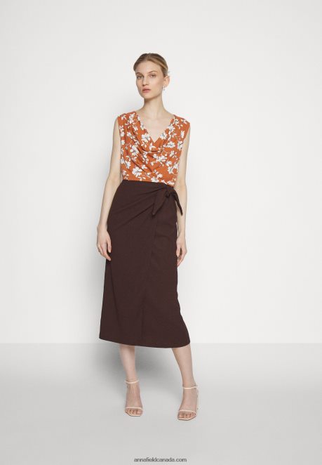 Anna Field Women A-Line Skirt Brown H42J4Z781