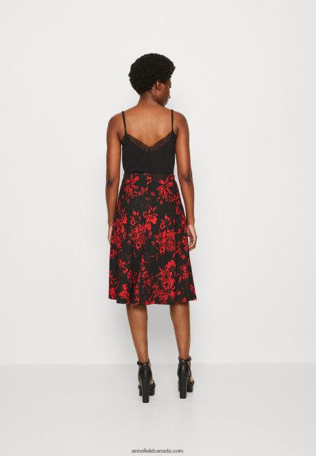 Anna Field Women A-Line Skirt Red/Black H42J4Z784