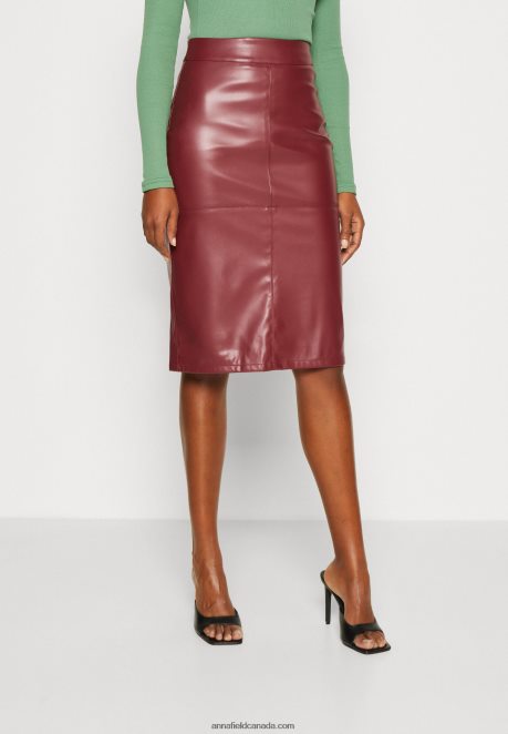 Anna Field Women Pencil Skirt Bordeaux H42J4Z803