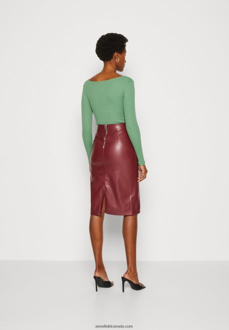 Anna Field Women Pencil Skirt Bordeaux H42J4Z803