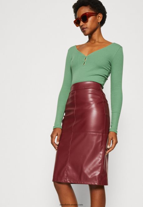 Anna Field Women Pencil Skirt Bordeaux H42J4Z803
