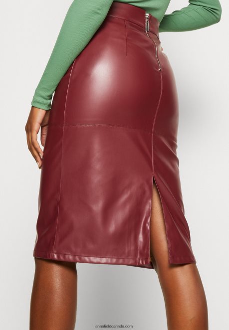 Anna Field Women Pencil Skirt Bordeaux H42J4Z803