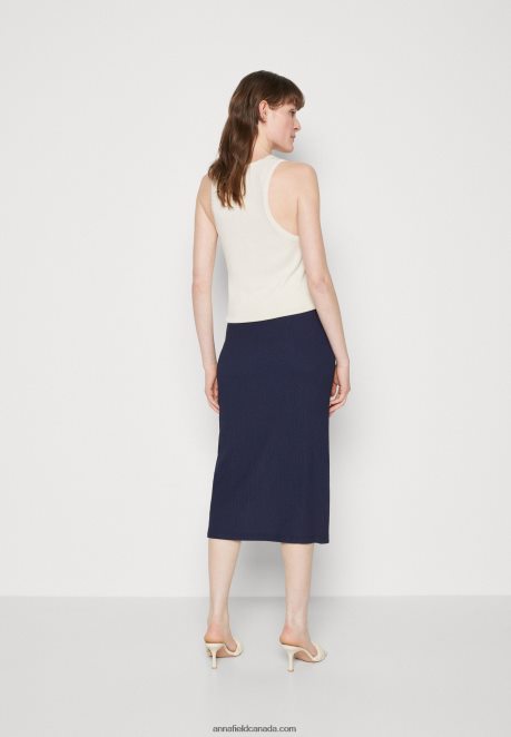 Anna Field Women Pencil Skirt Dark Blue H42J4Z810
