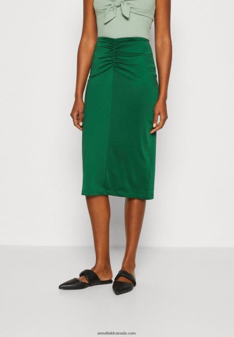 Anna Field Women Pencil Skirt Dark Green H42J4Z801