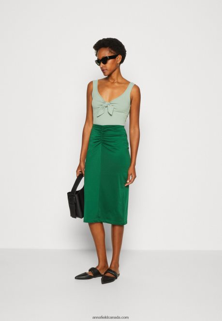 Anna Field Women Pencil Skirt Dark Green H42J4Z801