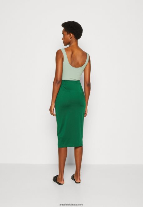 Anna Field Women Pencil Skirt Dark Green H42J4Z801