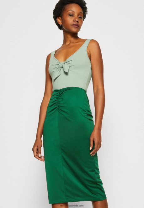Anna Field Women Pencil Skirt Dark Green H42J4Z801
