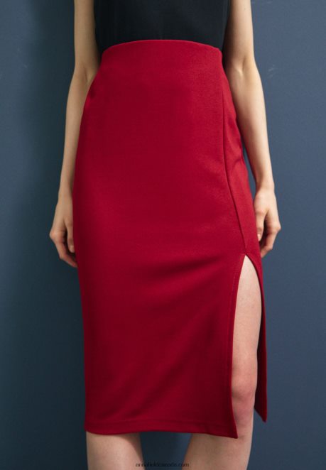 Anna Field Women Pencil Skirt Dark Red H42J4Z806