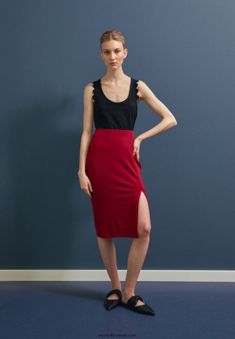 Anna Field Women Pencil Skirt Dark Red H42J4Z806
