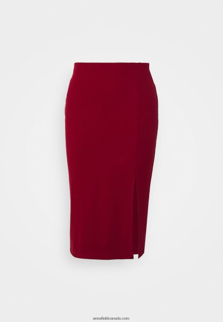 Anna Field Women Pencil Skirt Dark Red H42J4Z806
