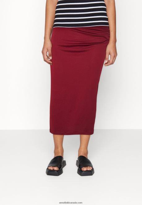 Anna Field Women Pencil Skirt Dark Red H42J4Z808