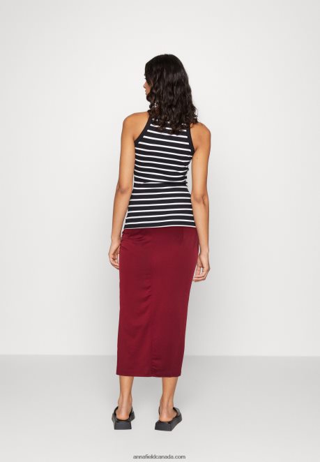 Anna Field Women Pencil Skirt Dark Red H42J4Z808