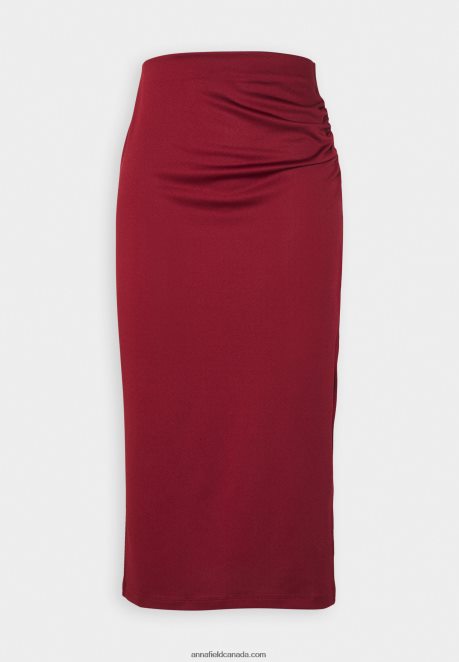 Anna Field Women Pencil Skirt Dark Red H42J4Z808