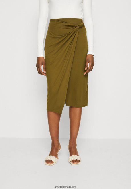 Anna Field Women Pencil Skirt Khaki H42J4Z800