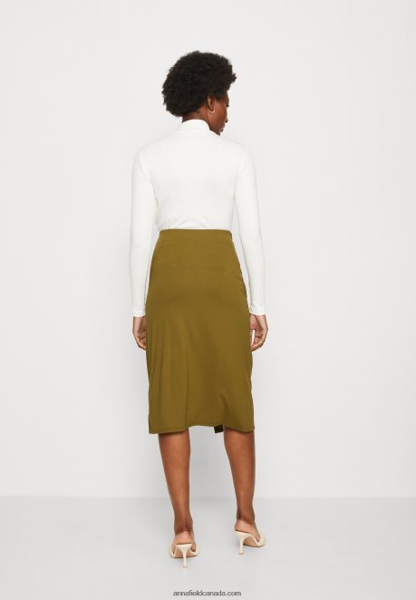 Anna Field Women Pencil Skirt Khaki H42J4Z800