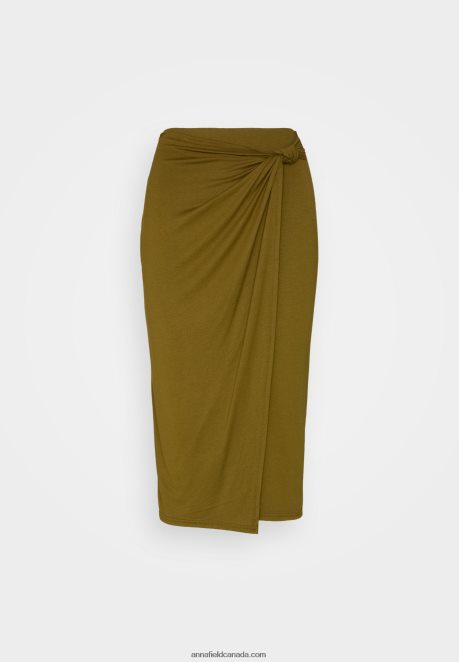 Anna Field Women Pencil Skirt Khaki H42J4Z800
