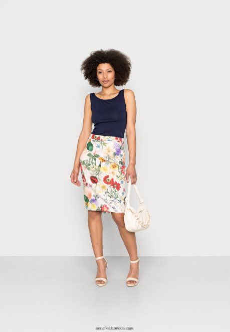 Anna Field Women Pencil Skirt Light Pink/Multi-Coloured H42J4Z798