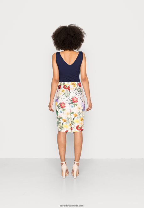 Anna Field Women Pencil Skirt Light Pink/Multi-Coloured H42J4Z798