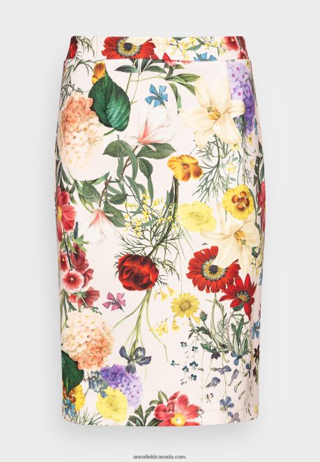 Anna Field Women Pencil Skirt Light Pink/Multi-Coloured H42J4Z798