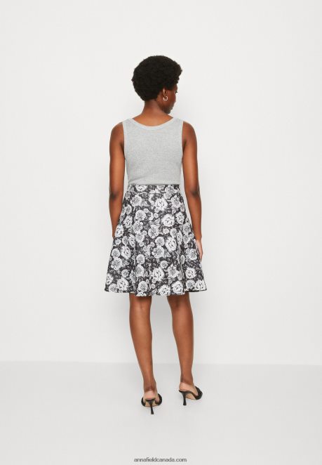 Anna Field Women Pleated Skirt Black/White H42J4Z777