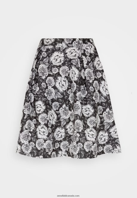 Anna Field Women Pleated Skirt Black/White H42J4Z777