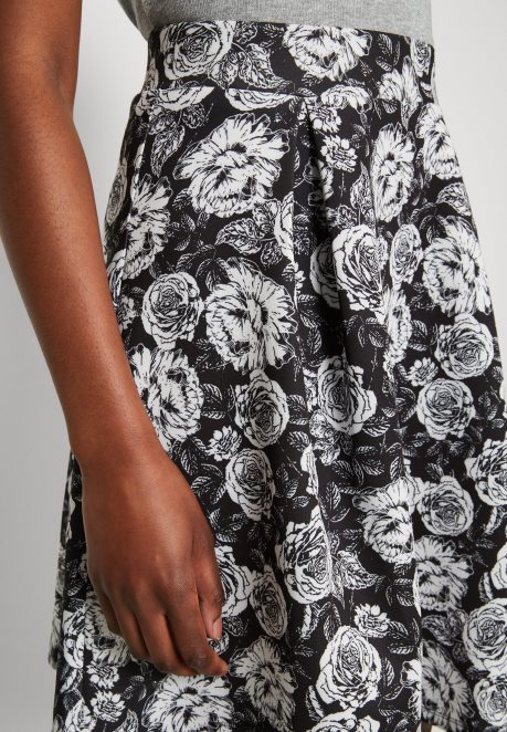 Anna Field Women Pleated Skirt Black/White H42J4Z777