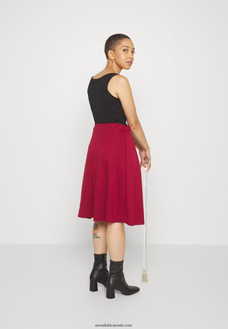 Anna Field Women Pleated Skirt Red H42J4Z780