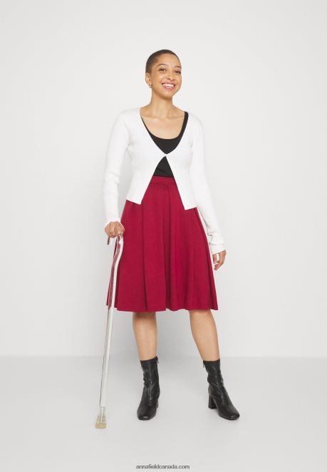 Anna Field Women Pleated Skirt Red H42J4Z780