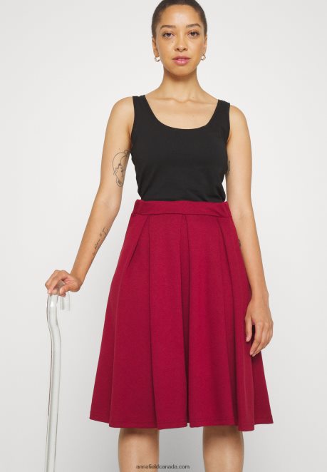 Anna Field Women Pleated Skirt Red H42J4Z780