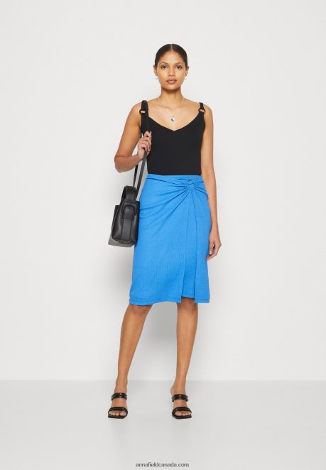 Anna Field Women Wrap Skirt Blue H42J4Z807