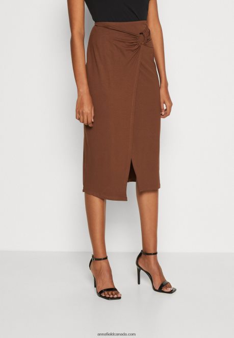 Anna Field Women Wrap Skirt Dark Brown H42J4Z814