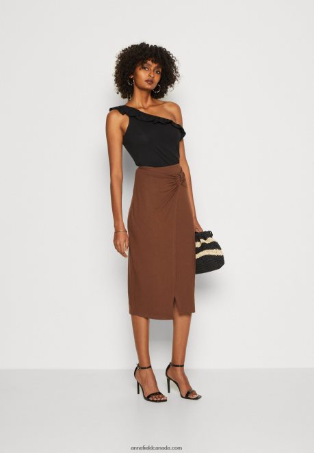 Anna Field Women Wrap Skirt Dark Brown H42J4Z814
