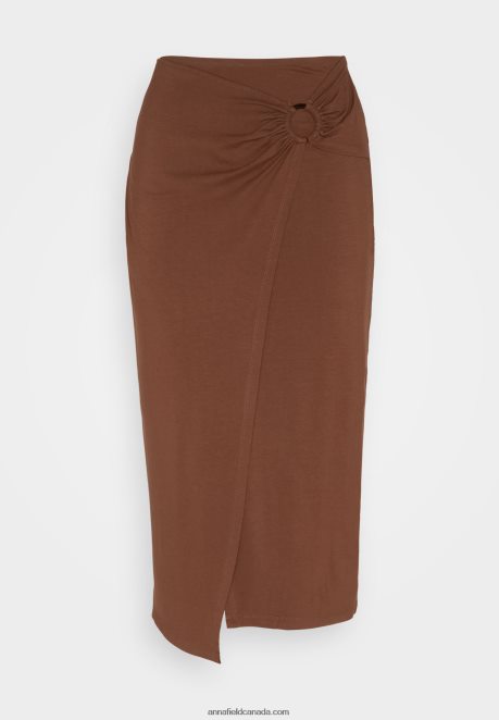 Anna Field Women Wrap Skirt Dark Brown H42J4Z814