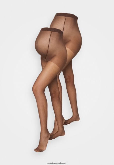 Anna Field Women 20 Den 2 Pack Tights Dark Brown H42J4Z1100