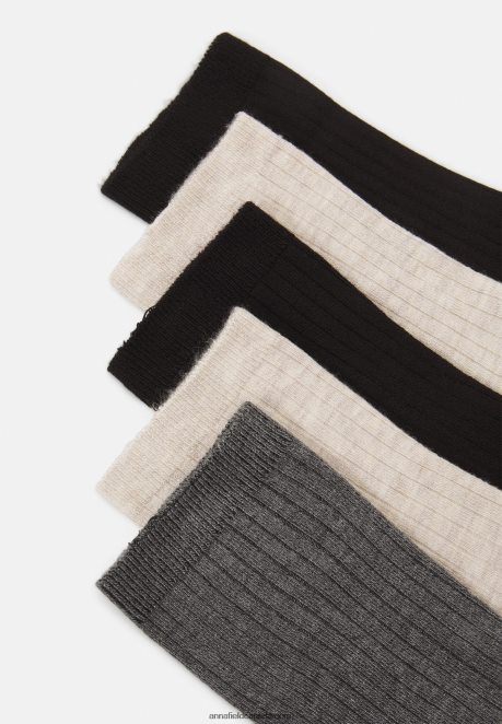Anna Field Women 5 Pack Socks Beige/Black/Grey H42J4Z1120