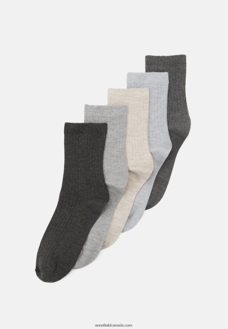 Anna Field Women 5 Pack Socks Black/Grey H42J4Z1133