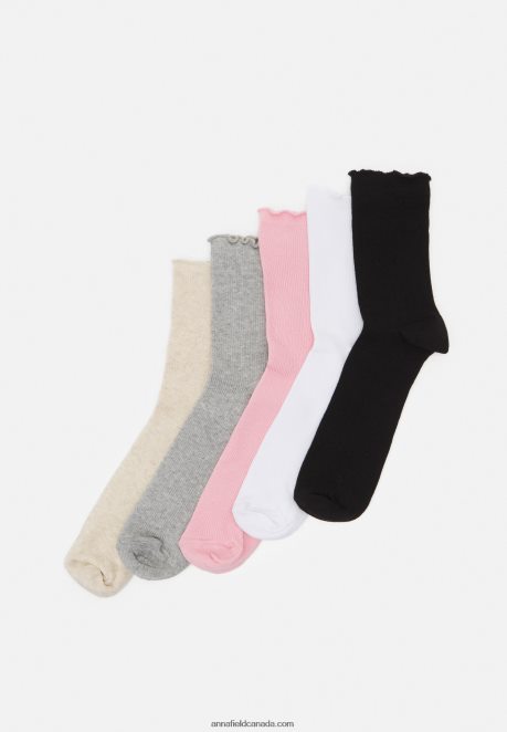 Anna Field Women 5 Pack Socks Black/White/Grey H42J4Z1127