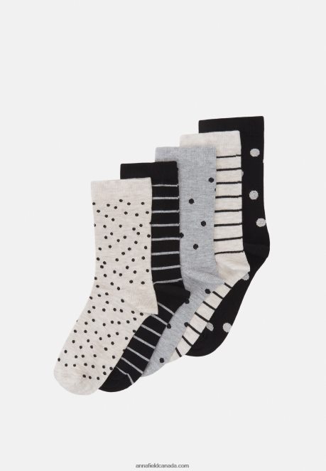 Anna Field Women 5 Pack Socks Grey/Black H42J4Z1142