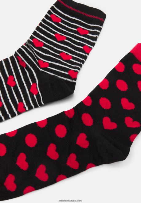 Anna Field Women 5 Pack Socks Red/Black H42J4Z1151
