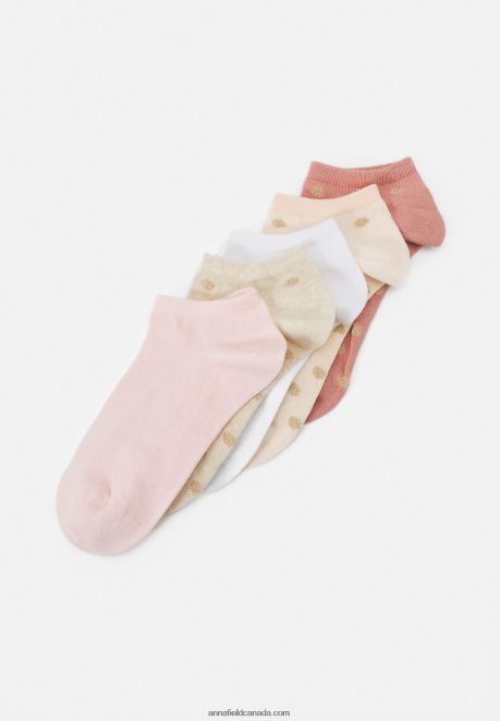 Anna Field Women 5 Pack Socks White/Beige/Pink H42J4Z1136