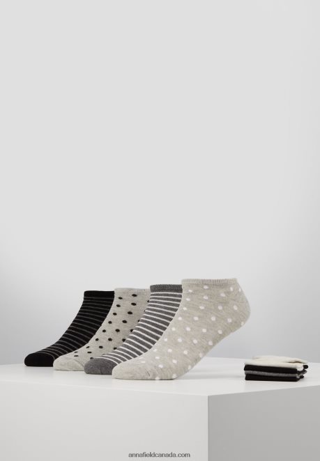 Anna Field Women 8Pp Spot Stripe Socks Grey H42J4Z1144