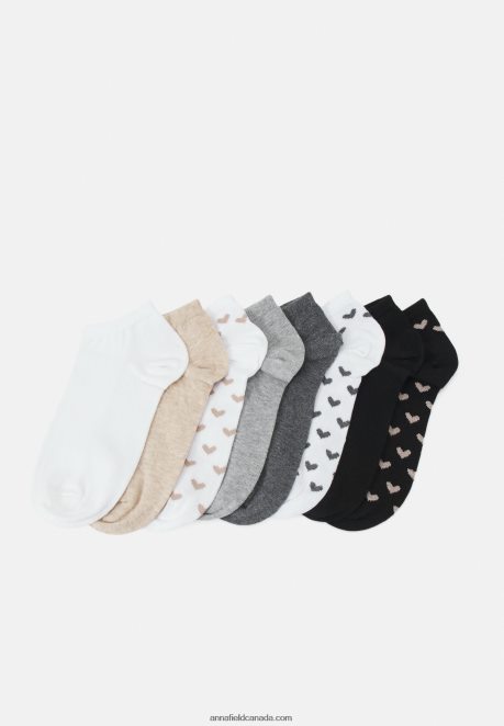 Anna Field Women 8 Pack Socks White/Grey H42J4Z1134