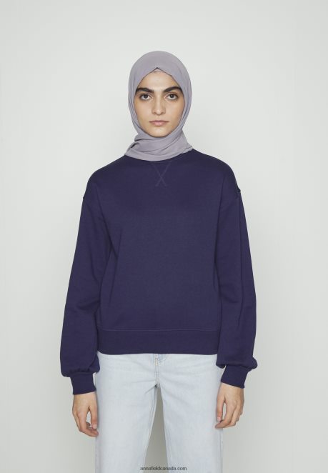 Anna Field Women Sweatshirt Dark Blue H42J4Z757