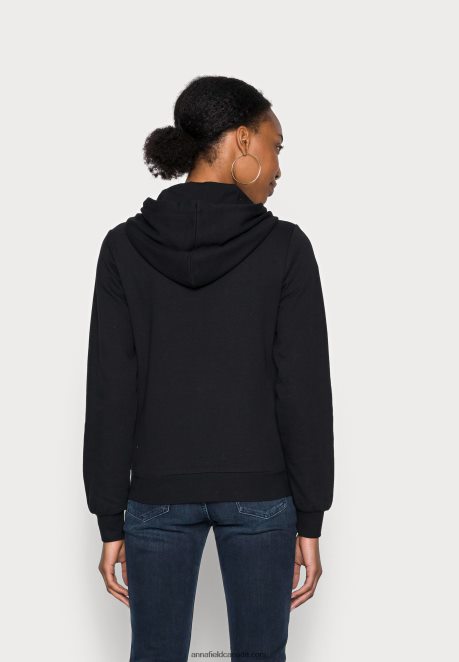 Anna Field Women Zip-Up Sweatshirt Black H42J4Z768