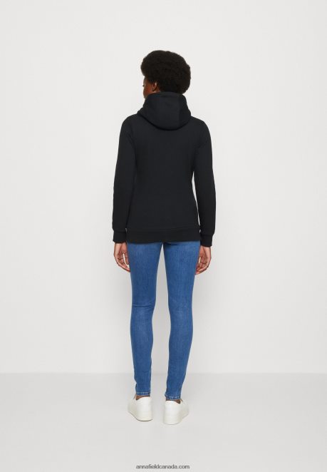 Anna Field Women Zip-Up Sweatshirt Black H42J4Z770